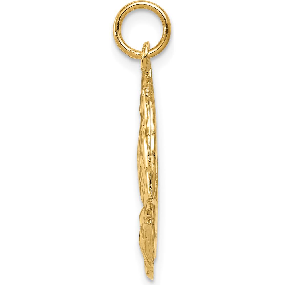 14K Yellow Gold Polished Praying Hands Pendant - 26mm Length by Oro Pregiato