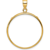 14K Yellow Gold Polished Prong Coin Bezel Pendant - Fits 1/2 oz. American Eagle Coin by Numis Coin Jewelry
