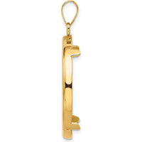 14K Yellow Gold Polished Prong Coin Bezel Pendant - Fits 1/2 oz. American Eagle Coin by Numis Coin Jewelry