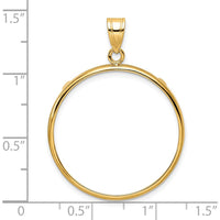 14K Yellow Gold Polished Prong Coin Bezel Pendant - Fits 1/2 oz. American Eagle Coin by Numis Coin Jewelry