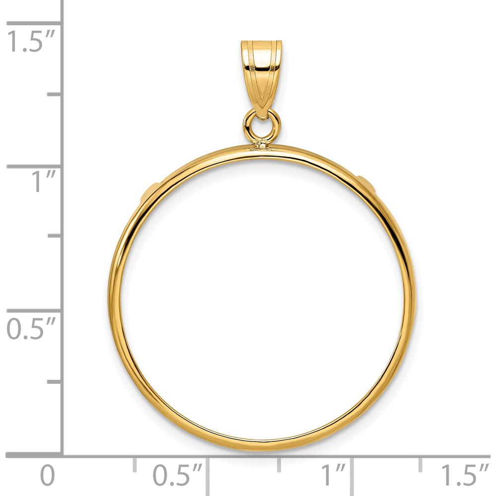 14K Yellow Gold Polished Prong Coin Bezel Pendant - Fits 1/2 oz. American Eagle Coin by Numis Coin Jewelry