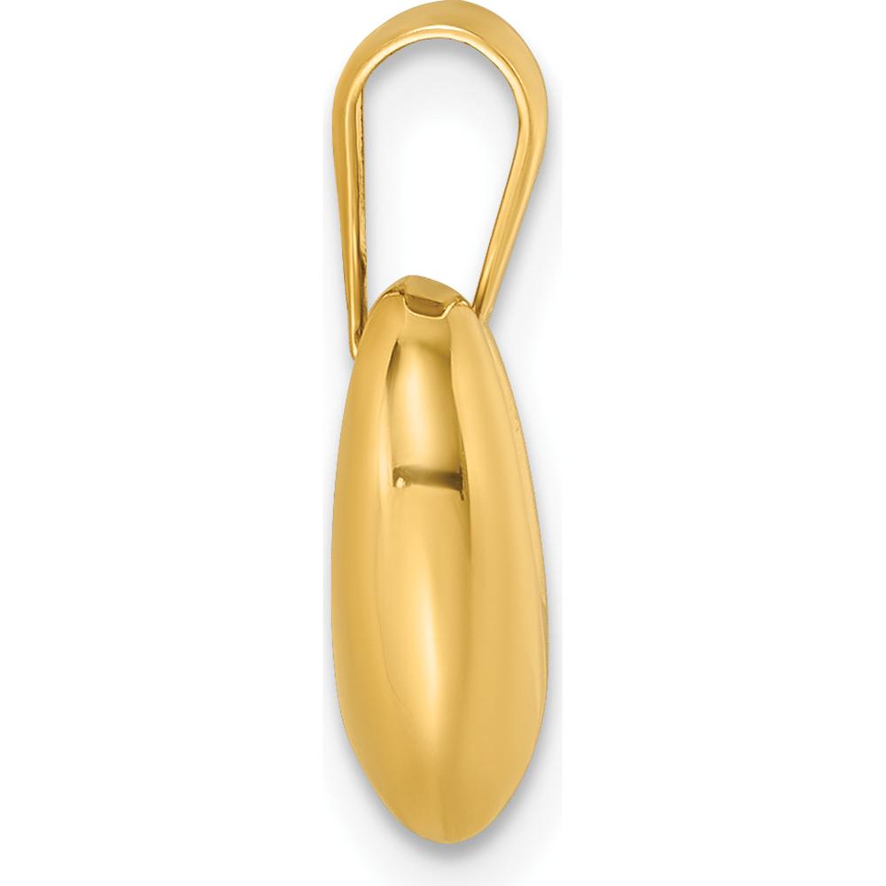 14K Yellow Gold Polished Puffed Heart Pendant - Elegant 3D Design by Oro Pregiato