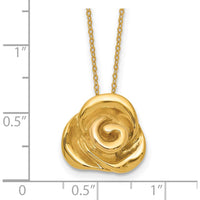 14K Yellow Gold Polished Puffed Rose Pendant Necklace - 18" by 0