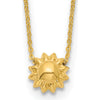 14K Yellow Gold Polished Puffed Sun 16.5" Necklace with 3D Sunburst Pendant by 0