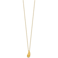 14K Yellow Gold Polished Puffed Teardrop Pendant Necklace - 18" Rolo Chain by 0