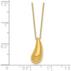 14K Yellow Gold Polished Puffed Teardrop Pendant Necklace - 18" Rolo Chain by 0