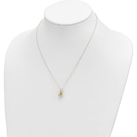14K Yellow Gold Polished Puffed Teardrop Pendant Necklace - 18" Rolo Chain by 0