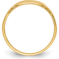 14K Yellow Gold Polished Rectangular Baby Signet Ring - Engravable, Tapered Band Design by 0