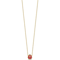 14K Yellow Gold Polished Red and Black Enameled Ladybug Pendant Necklace with 1" Extender by Oro Pregiato