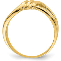 14K Yellow Gold Polished Ribbed Band Ring - Elegant Fashion Piece by 0