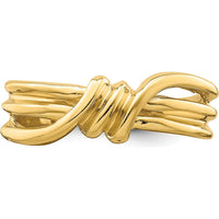 14K Yellow Gold Polished Ribbed Band Ring - Elegant Fashion Piece by 0