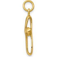14K Yellow Gold Polished Ribbon Cross Pendant - 26mm by Oro Pregiato