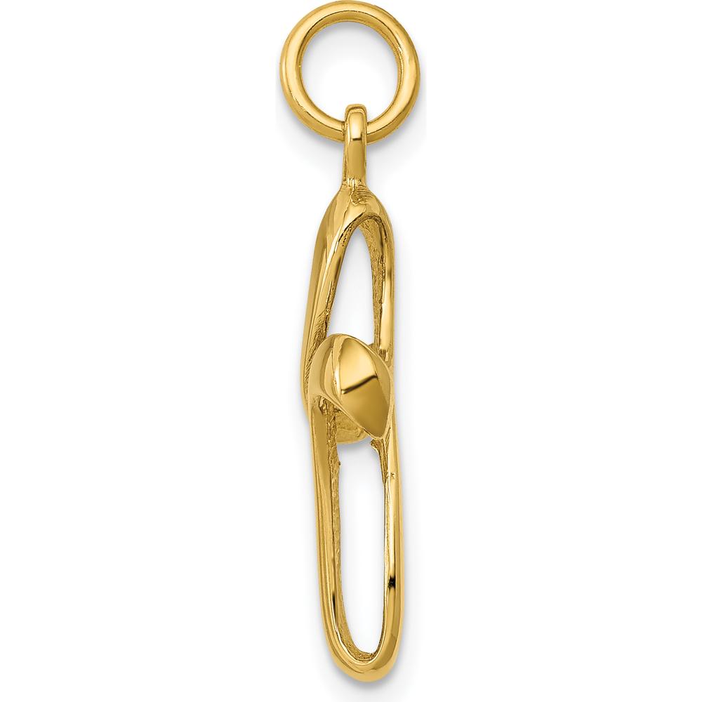 14K Yellow Gold Polished Ribbon Cross Pendant - 26mm by Oro Pregiato