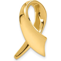 14K Yellow Gold Polished Ribbon Slide Pendant for Omega Chains by 0