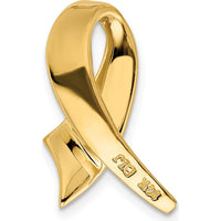 14K Yellow Gold Polished Ribbon Slide Pendant for Omega Chains by 0