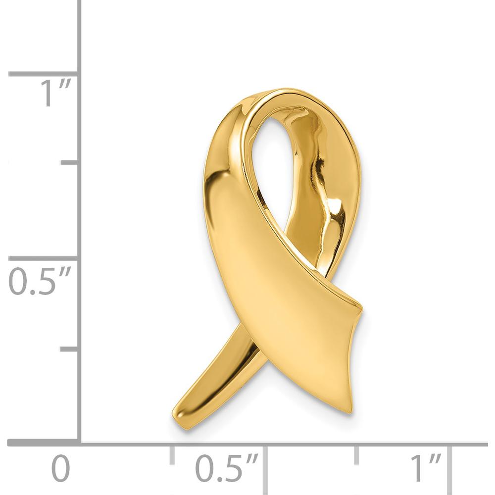 14K Yellow Gold Polished Ribbon Slide Pendant for Omega Chains by 0