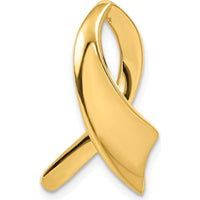 14K Yellow Gold Polished Ribbon Slide Pendant for Omega Chains by 0