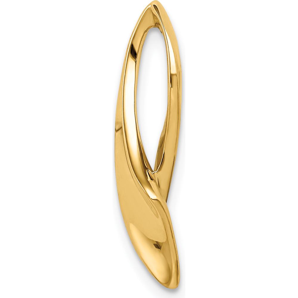 14K Yellow Gold Polished Ribbon Slide Pendant for Omega Chains by 0