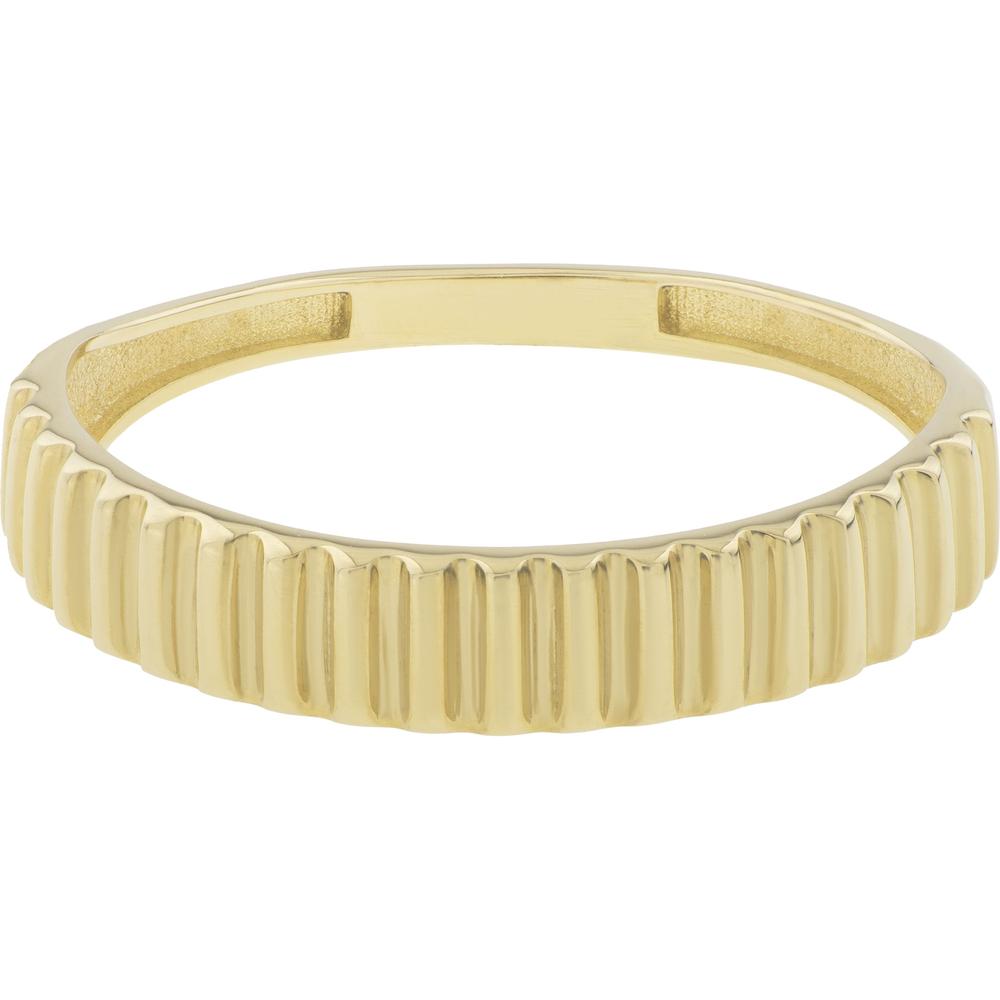 14K Yellow Gold Polished Ridge Band Ring - Size 7 - Spring 2024 Collection by Orozza Fine Jewelry