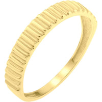 14K Yellow Gold Polished Ridge Band Ring - Size 7 - Spring 2024 Collection by Orozza Fine Jewelry
