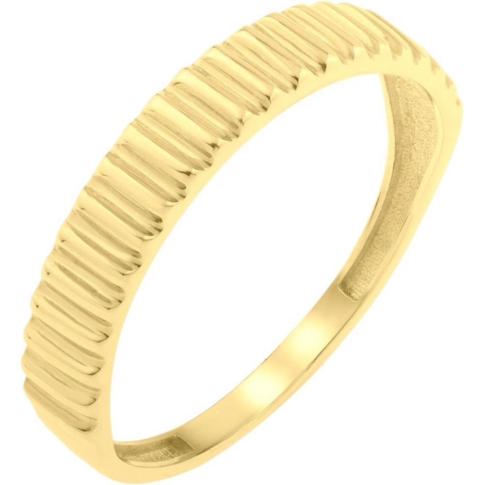 14K Yellow Gold Polished Ridge Band Ring - Size 7 - Spring 2024 Collection by Orozza Fine Jewelry