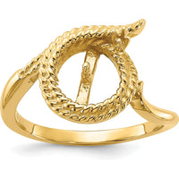 14K Yellow Gold Polished Ring Mounting for Custom Diamond or Pearl - 12mm Top Length by Monteluci Fine Jewelry
