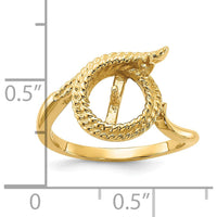 14K Yellow Gold Polished Ring Mounting for Custom Diamond or Pearl - 12mm Top Length by Monteluci Fine Jewelry
