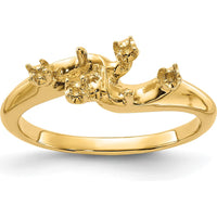 14K Yellow Gold Polished Ring Mounting for Custom Gemstone Setting - 14mm Top Length, 15mm Top Width by Monteluci Fine Jewelry
