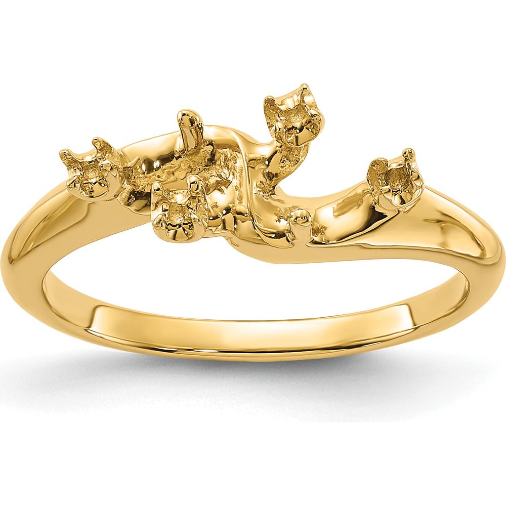 14K Yellow Gold Polished Ring Mounting for Custom Gemstone Setting - 14mm Top Length, 15mm Top Width by Monteluci Fine Jewelry
