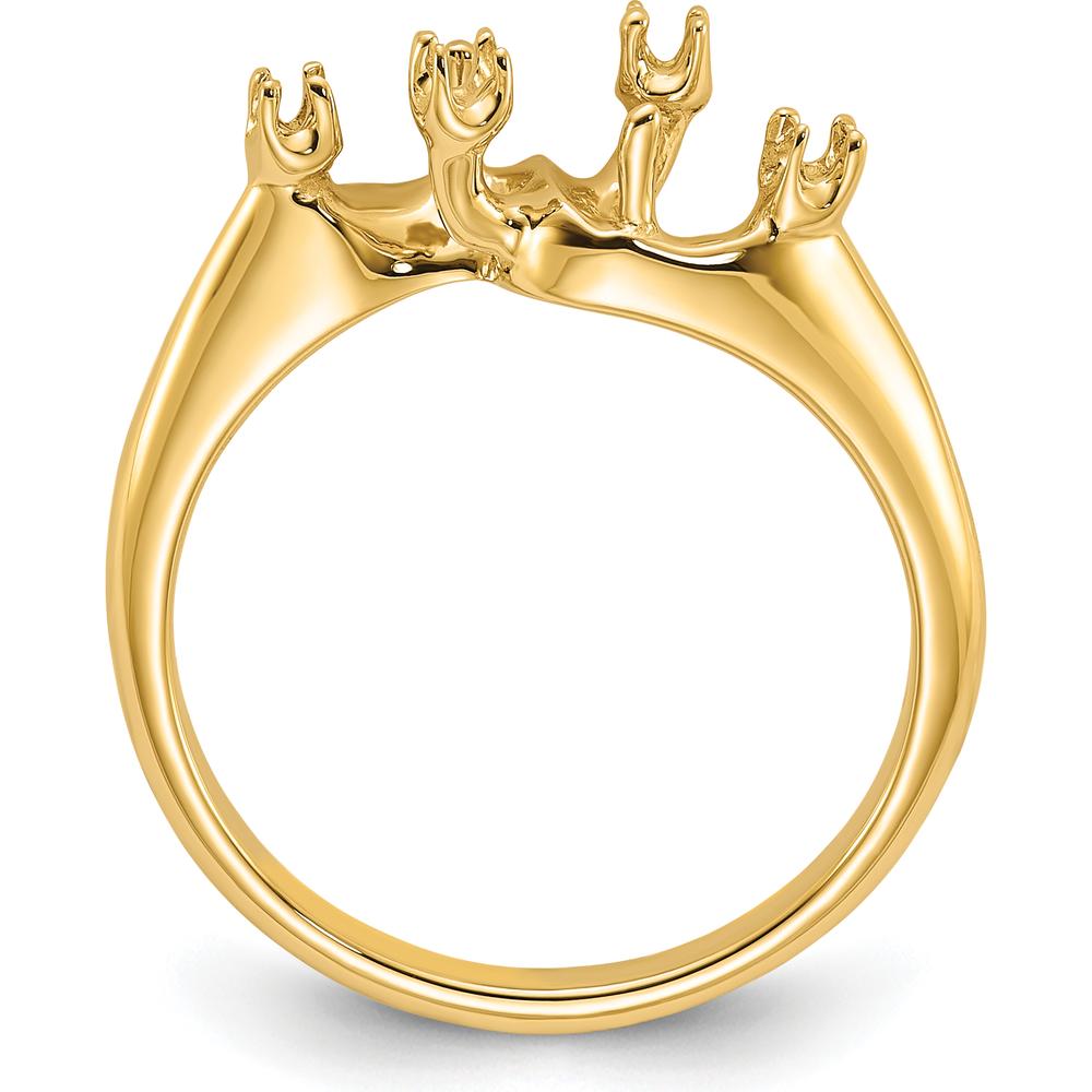 14K Yellow Gold Polished Ring Mounting for Custom Gemstone Setting - 14mm Top Length, 15mm Top Width by Monteluci Fine Jewelry