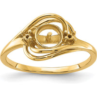 14K Yellow Gold Polished Ring Mounting for Custom Gemstones - Elegant Personalized Design by Monteluci Fine Jewelry