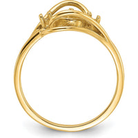 14K Yellow Gold Polished Ring Mounting for Custom Gemstones - Elegant Personalized Design by Monteluci Fine Jewelry