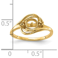 14K Yellow Gold Polished Ring Mounting for Custom Gemstones - Elegant Personalized Design by Monteluci Fine Jewelry