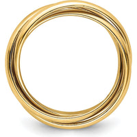14K Yellow Gold Polished Rolling Band Ring - 6mm Width, Size 7 by 0