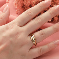 14K Yellow Gold Polished Rolling Band Ring - 6mm Width, Size 7 by 0
