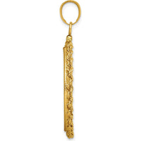 14K Yellow Gold Polished Rope Coin Bezel Pendant for 1/2 oz. American Eagle Coin - 43.5mm Length by Numis Coin Jewelry