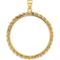 14K Yellow Gold Polished Rope Coin Bezel Pendant - Holds 1 oz. Panda Coin by Numis Coin Jewelry