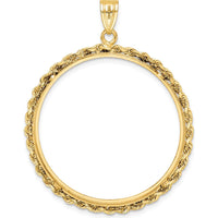 14K Yellow Gold Polished Rope Coin Bezel Pendant - Holds 1 oz. Panda Coin by Numis Coin Jewelry