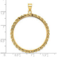 14K Yellow Gold Polished Rope Coin Bezel Pendant - Holds 1 oz. Panda Coin by Numis Coin Jewelry