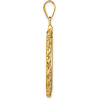 14K Yellow Gold Polished Rope Coin Bezel Pendant with Screw Top - 31.15mm x 25.85mm by Numis Coin Jewelry