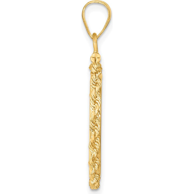 14K Yellow Gold Polished Rope Coin Bezel Pendant with Screw Top - 34mm Length by Numis Coin Jewelry
