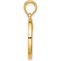 14K Yellow Gold Polished Round Aries Zodiac Pendant - 21.4mm Length by Oro Pregiato