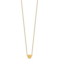 14K Yellow Gold Polished Round Bead 16" Necklace with 2" Extender by 0