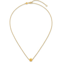 14K Yellow Gold Polished Round Bead 16" Necklace with 2" Extender by 0