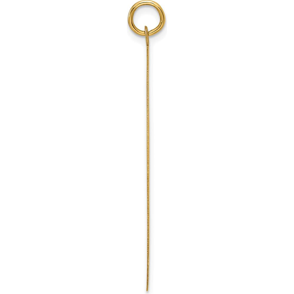 14K Yellow Gold Polished Round Disc Charm - Engravable Pendant by Oro Pregiato