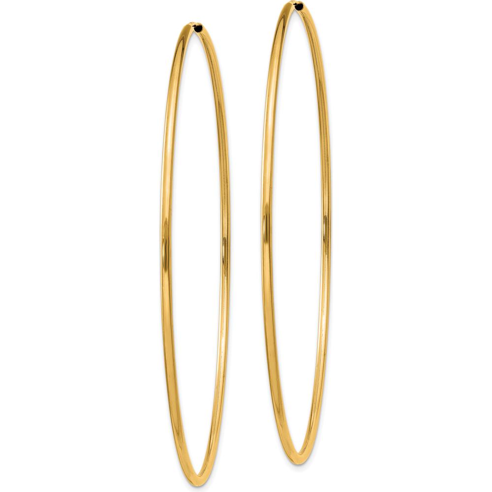 14K Yellow Gold Polished Round Endless Hoop Earrings - 64mm Diameter by Oro Pregiato