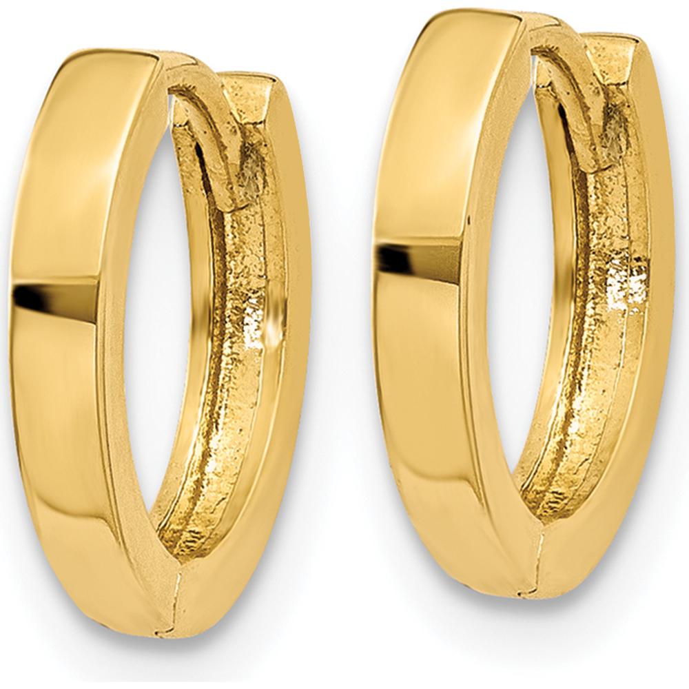 14K Yellow Gold Polished Round Hinged Hoop Earrings - 8mm by 0