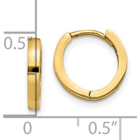 14K Yellow Gold Polished Round Hinged Hoop Earrings - 8mm by 0