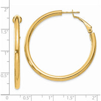 14K Yellow Gold Polished Round Hoop Earrings - 41mm by Monteluci Fine Jewelry