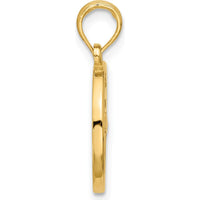 14K Yellow Gold Polished Round Libra Pendant - 21.4mm Length by Oro Pregiato